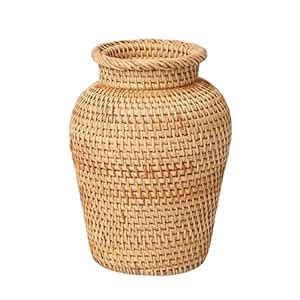 Buy UJEAVETTE Rattan Vase Wicker Vases Flower Pot Holder Supplies Decor ...