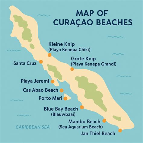 Map of Curaçao Beaches to Explore in 2025 | Curacao beaches, Curacao ...