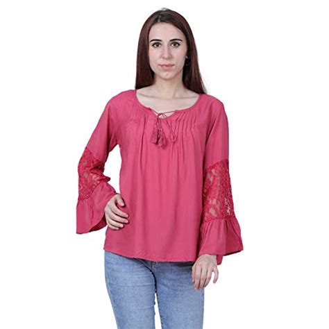 FMC Bell Sleeve Lace and Rayon Top : Amazon.in: Clothing & Accessories