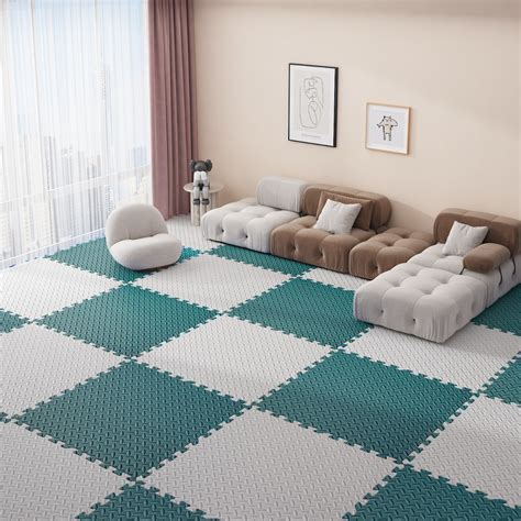 Anti-Slip EVA Foam Floor Interlocking Mat Set with Leaf Design - Foam ...