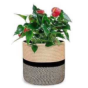 ABenkle Cotton Rope Plant Basket, Woven Planters for 11" Flower Pot ...