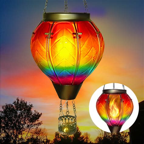 Arlmont & Co. Hulet Hot Air Balloon Solar Lantern with Flickering Flame ...