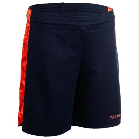 SH500 Boys'/Girls' Basketball Shorts For Intermediate Players - Navy/Orange