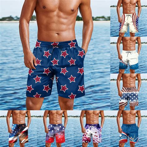 Drmagiyhm Swim Trunks for Men 4th Of July Swimsuit Independence Day ...