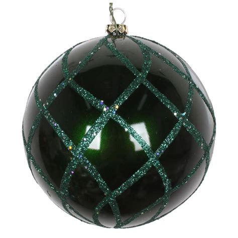 Vickerman 613504 - Dark Green Colored Christmas Tree Ball Ornament ...