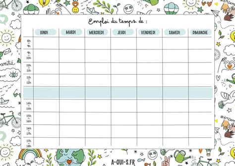 Emploi Du Temps Editable HTML/JavaScript 的图像结果