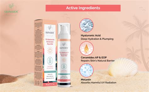 Buy SkinSide 1% Hyaluronic Sunscreen Aqua Gel Ultra Light SPF 50 PA ...