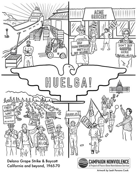 Cesar Chavez Flag Coloring Page