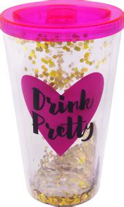 ARCHIES Double Walled Transparent Plastic Sipper with Thick Straw, 500 ...