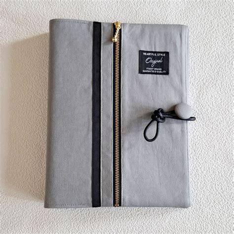 ブルーグレー色の手帳カバー | mameのてしごと部屋