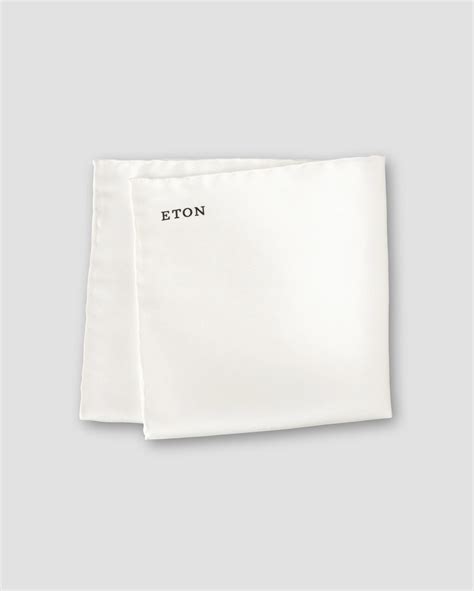 White Silk Pocket Square - Eton