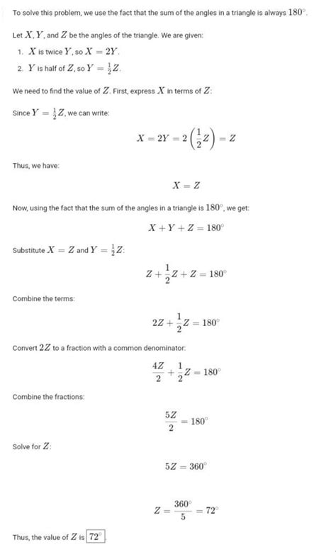 If X is twice of Y and Y is half of Z. Find the value of z. (x, y and z ...