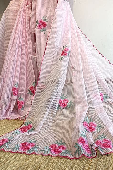 Buy Handloom Resham Cotton Kota Saree With Embroidery Work /embroidered ...