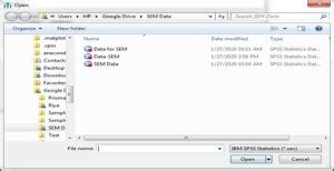 Two ways of importing data to Amos