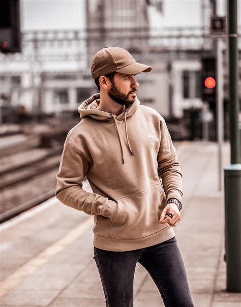 Mens light brown hoodie online