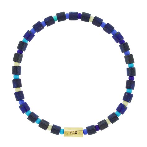 PAX Twisted Hexagon on Lapis Bead Bracelet | LUIS MORAIS