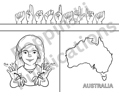 ASL Countries Coloring Pages | Educational Coloring Pages, Beginner ASL ...