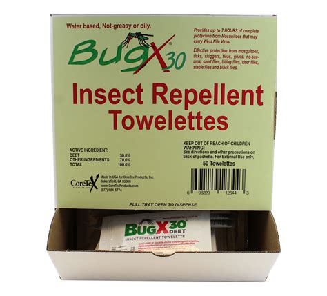 Toalhas repelentes de insetos do pacote de massa Coretex 12644 Bug X