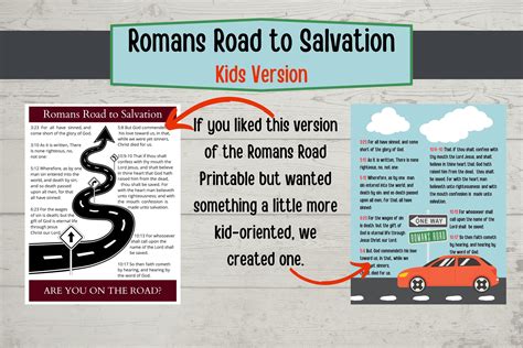 Romans Road to Salvation Kids Version, Romans Road Evangelism Cards ...