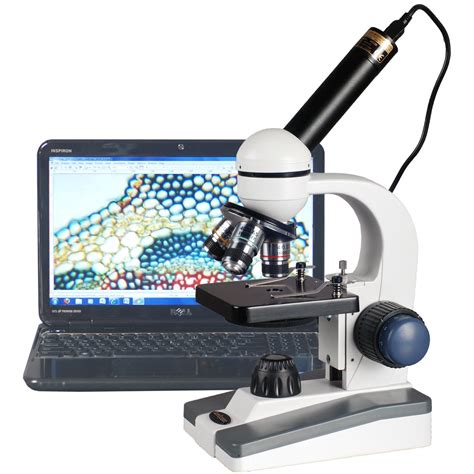 AmScope M150C-E Digital Compound Monocular Microscope, WF10x and WF25x ...