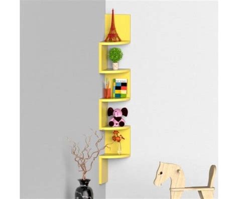 Buy Wooden Fancy Zigzag Wall Mount Floating Corner Wall Shelf Online ...