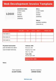Image result for Web Development Invoice