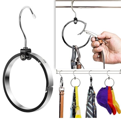 HASTHIP® 360° Swivel Belt Organizer Ring, Wardrobe Hanger Organizer wi ...