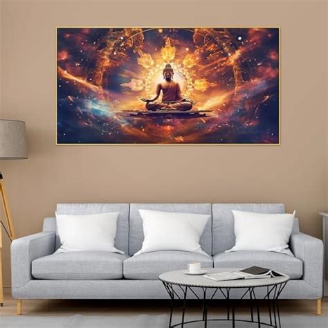 DEKORSTATION Lord Gautam Buddha Wall Canvas Painting with Frame for ...
