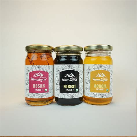 Kesar Infused Honey, Black Forest Honey, Acacia Honey Combo Set 3