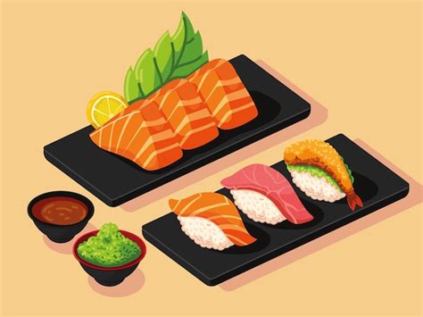 Japanische Gerichte | Kostenlose Vektor