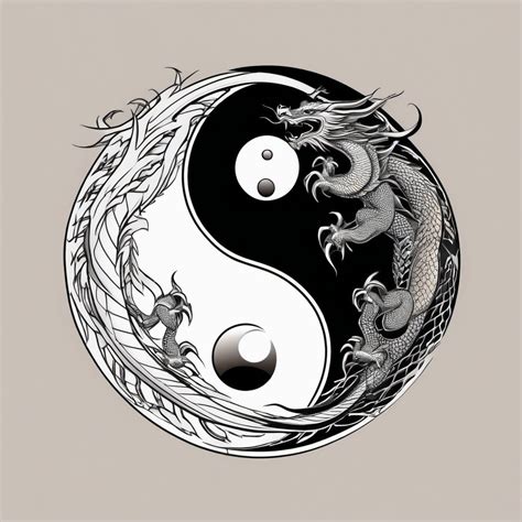 Yin Yang With Dragon Tattoo - Tattoos Combining Dragon