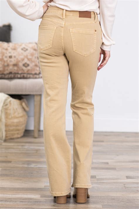 Judy Blue Khaki Garment Dyed Bootcut Jeans · Filly Flair