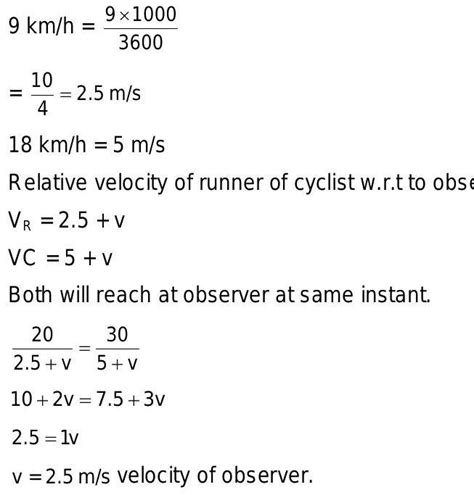Men are running in a line along a road with velocity 9 Km/hr behind one ...