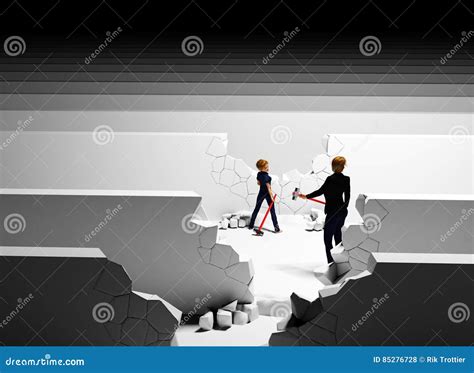 Breaking Barriers, Overcome Obstacles, Vector Concept. Symbol Of ...