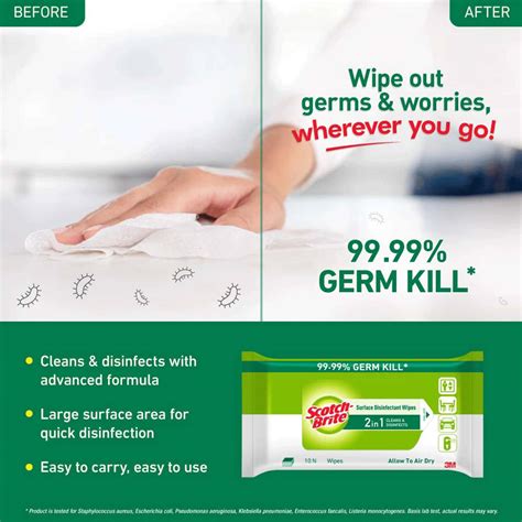 Buy SCOTCH-BRITE SURFACE DISINFECTANT WIPES MULTIPURPOSE KITCHEN HOME ...