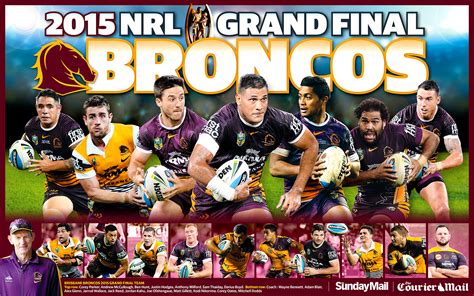 NRL grand final: Brisbane Broncos team poster for Courier-Mail+ members ...