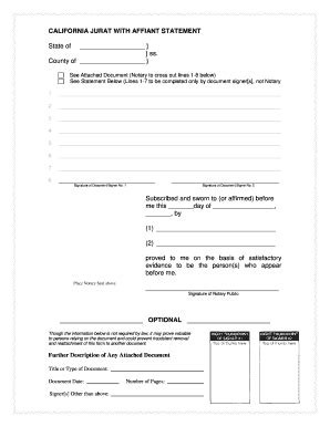 National Notary Association California Jurat With Affiant Form - Fill ...