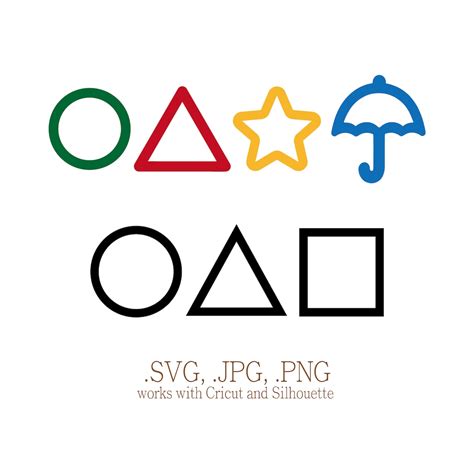Squid Game Symbols Design, Squid Game Svg, Png Jpg Clipart Bundle, Name ...