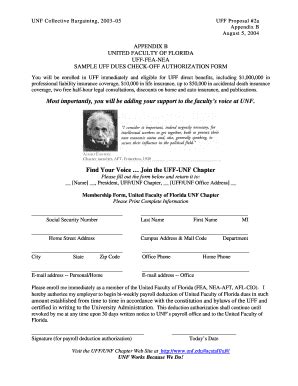 Fillable Online unf sample form for check off authorization Fax Email ...