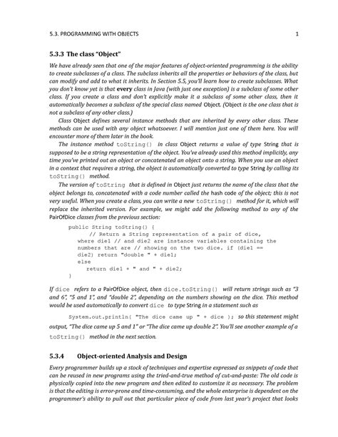 Parameter 7 - notes - 5.3 The class “Object” We have already seen that ...