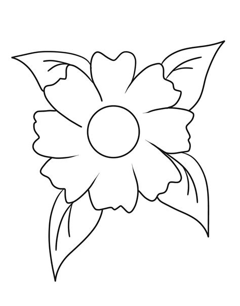 Flower and Leaves coloring page - Download, Print or Color Online for Free