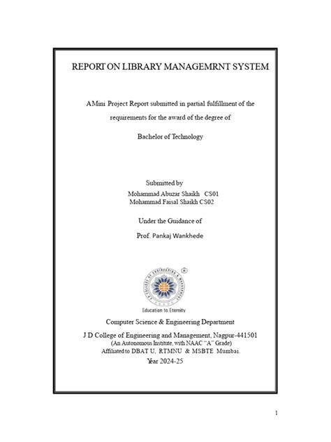 Image result for Library Management System Project PDF