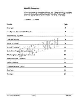 Chubb Life Sciences Policy Wording Form - Fill and Sign Printable ...
