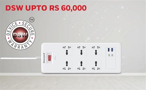 Honeywell 6 Out Surge Protector with Master Switch, Spike Guard ...