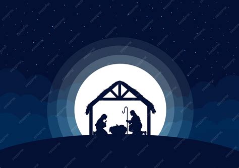 Nativity scene, birth of jesus. mary and joseph with baby jesus ...