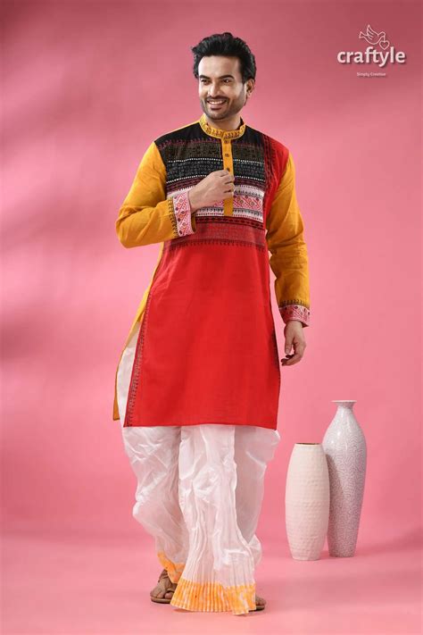 Men's Designer Cotton Punjabi - Handcrafted Indian Festive Wear – Craftyle