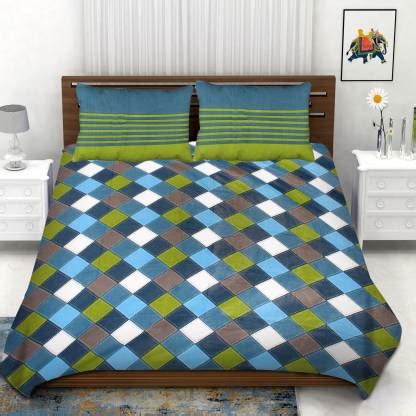 Indras 104 TC Cotton Double Geometric Flat Bedsheet - Buy Indras 104 TC ...