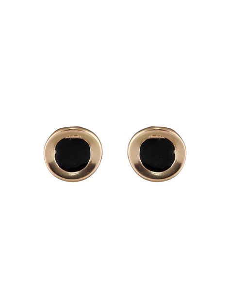Round Black Rose Gold-Plated Stud Earrings – Priyaasi