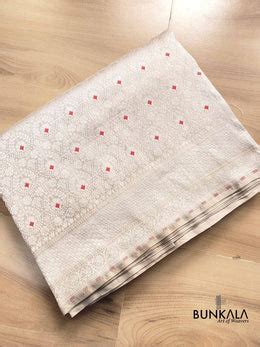 Shop Grey Pure Katan Silk Silver Zari Brocade Meenakari Banarasi Saree ...
