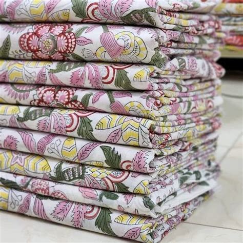 Block printed cotton fabric - Indian Hand Block Printed Cotton Fabric ...